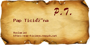 Pap Ticiána névjegykártya